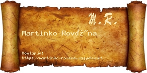 Martinko Rovéna névjegykártya